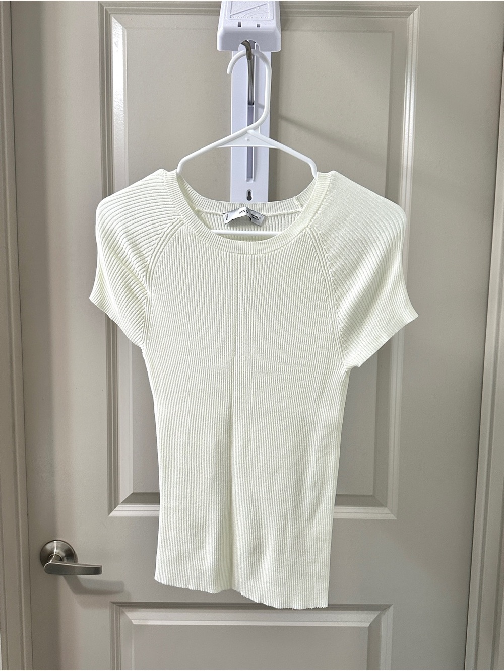 Mango Ribbed Short-Sleeve Top